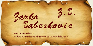 Žarko Dabesković vizit kartica